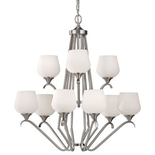 Merritt 9-light Tiered Brushed Steel Chandelier