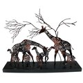 Cut Copper Giraffe Family Scene (Indonesia)