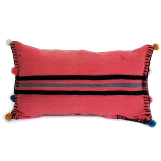 Berber Striped Fuchsia Vintage Kilim Pillow (Tunisia)