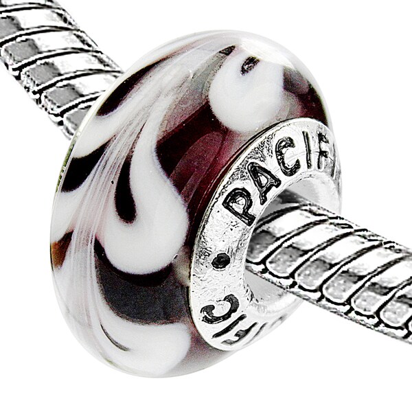 Sterling Silver Murano-style 'Beauty in a Box' Glass Bead