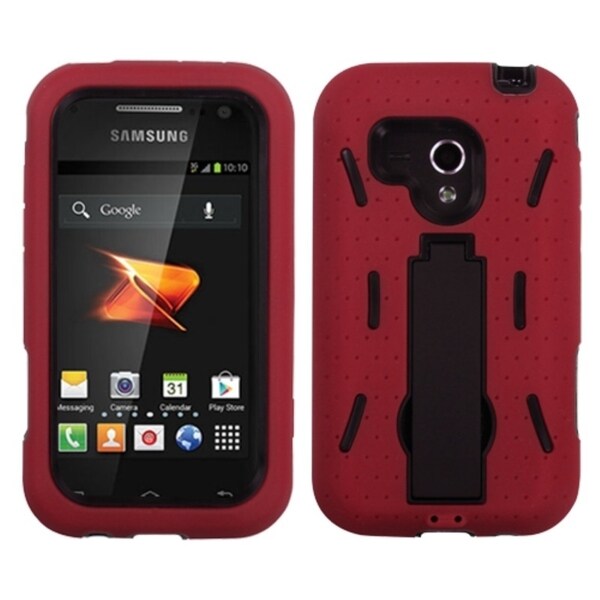 INSTEN Red Hybrid Stand Phone Case Cover for Samsung M830 Galaxy Rush