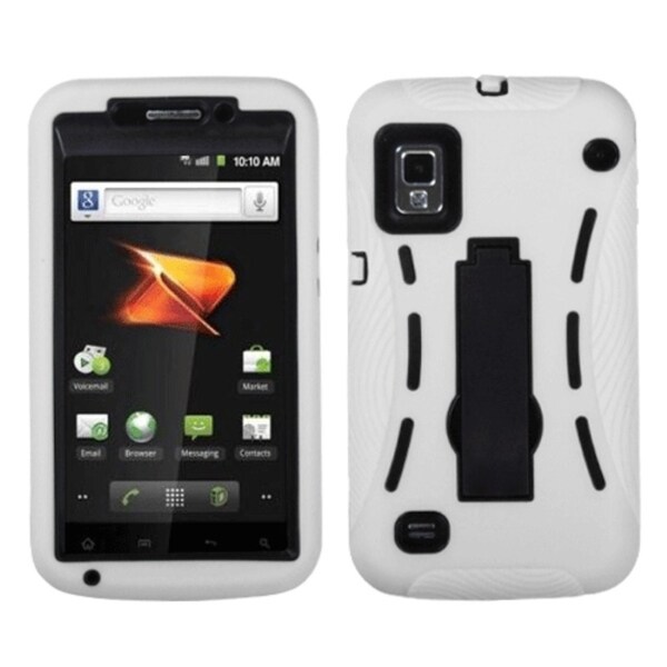 INSTEN Black/ White Stand Phone Case Cover for ZTE N860 Warp