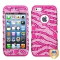 BasAcc Pink Zebra Bling Hybrid Case for Apple iPhone 5