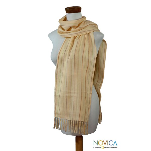 Handmade Cotton 'Monterrico Sun' Scarf Guatemala
