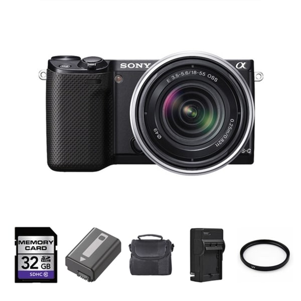 Sony Alpha NEX-5R Mirrorless Digital Camera with 18-55mm Lens and 32GB Bundle