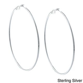 Sunstone Sterling Silver Large Tailored Tube Hoop Earrings