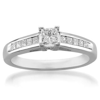 Platinum 3/5ct TDW Princess Diamond Engagement Ring (G-H, SI2-SI3)