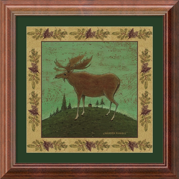 Warren Kimble 'Folk Moose' 14 x 14-inch Framed Art Print