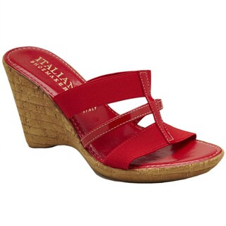 Italian Shoemakers Mid Heel Wedge Cork Sandal - Overstockâ„¢ Shopping ...