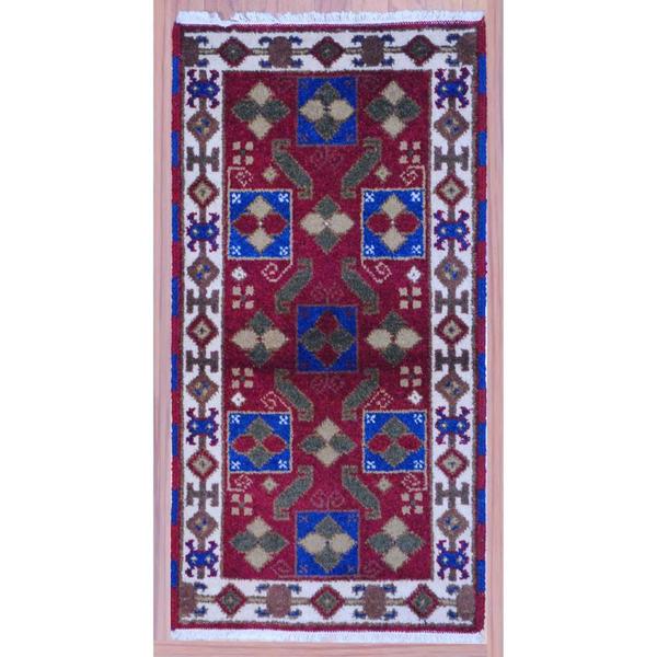 Herat Oriental Indo Hand-knotted Kazak Wool Rug 2'2 x 4'