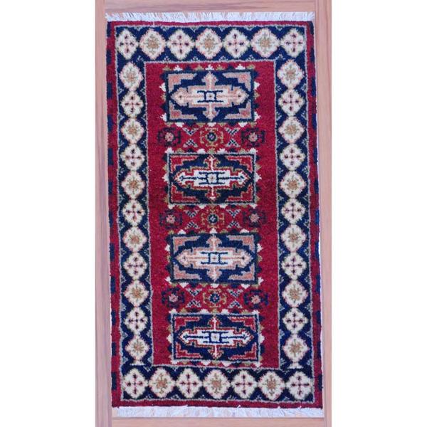 Herat Oriental Indo Hand-knotted Kazak Wool Rug 2'2 x 4'