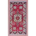 Indo Hand-knotted Kazak Red/ Ivory Wool Rug (2'2 x 4')