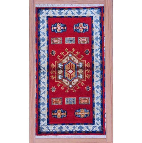 Herat Oriental Indo Hand-knotted Kazak Wool Rug 2'2 x 4'