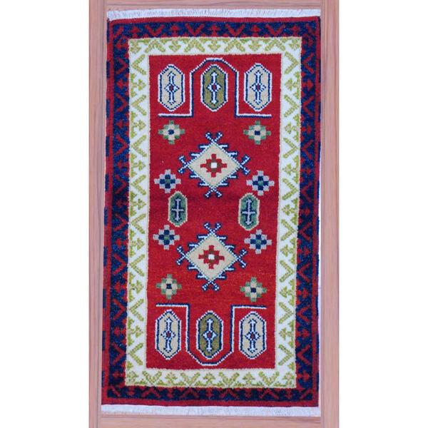 Herat Oriental Indo Hand-knotted Kazak Wool Rug 2'2 x 4'