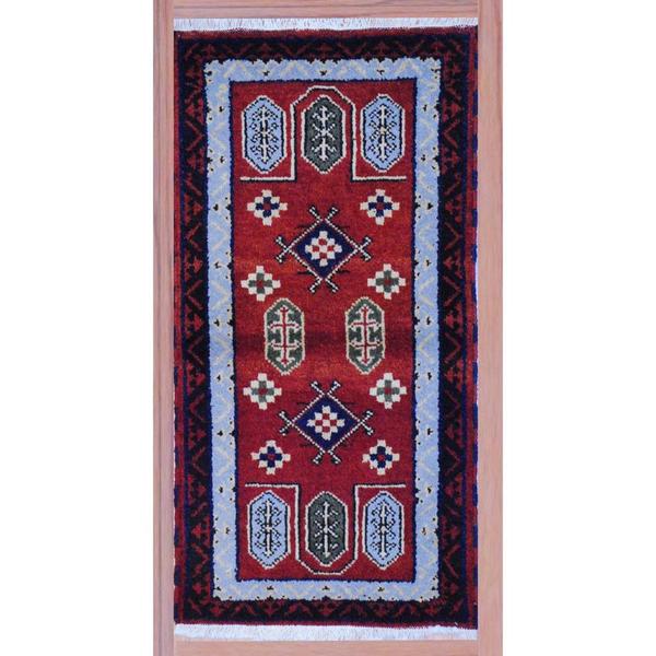 Herat Oriental Indo Hand-knotted Kazak Wool Rug 2'2 x 4'