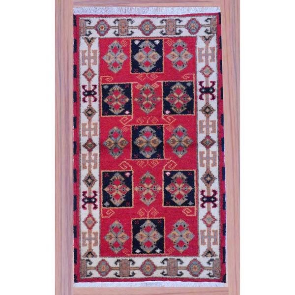 Herat Oriental Indo Hand-knotted Kazak Wool Rug 2'2 x 4'