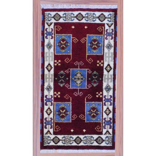 Herat Oriental Indo Hand-knotted Kazak Wool Rug 2'2 x 4'