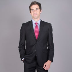 Men's Slim Fit Black 2-Button Suit-Image