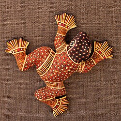 See Reviews Handcrafted Ceramic 'Batik Frog' Wall Adornment (Mexico)