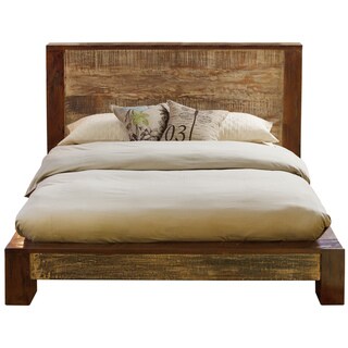 Lawton Reclaimed Wood California King Size Platform Bed
