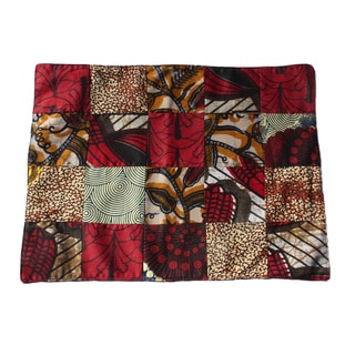 Set of Six Maroon Place Mats and Napkins (Rwanda)