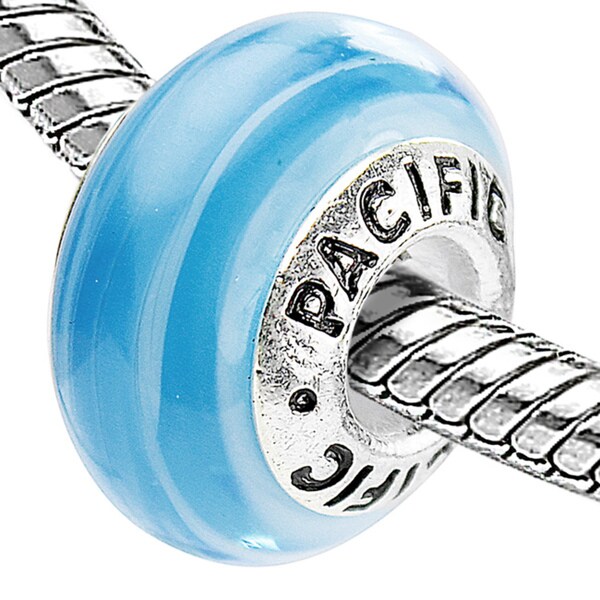 Silver Overlay 'Friends Forever' Murano-style Glass Bead