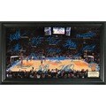 New York Knicks Framed Court Photo with Signatures