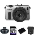 Canon EOS-M Mirrorless Digital Camera EF-M 22mm STM Lens 16GB Bundle