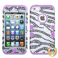 BasAcc Zebra Diamante/ Purple TUFF Hybrid Case for Apple iPhone 5