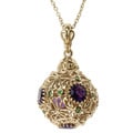 Dallas Prince Gold over Silver Amethyst and Tsavorite Necklace