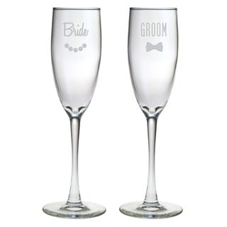 Bride and Groom Toasting Flutes (Set of 2)
