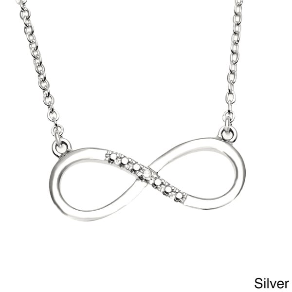 Sterling Silver Diamond Accent Infinity Necklace - Overstock Shopping 