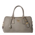 Prada 'Cervo' Light Grey Leather Bowler Bag