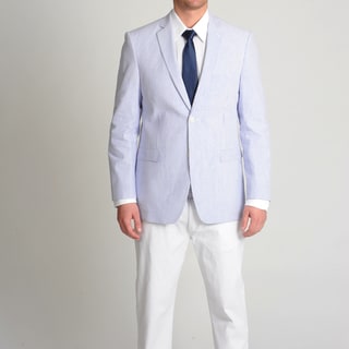 Adolfo Men's Blue and White Seersucker Sport Coat