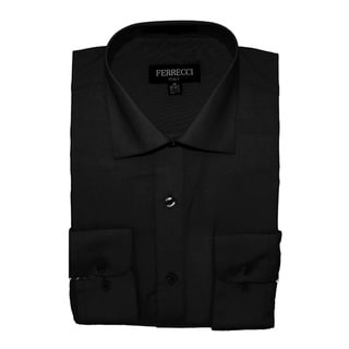 Ferrecci Men's Slim Fit Charcoal Collared Formal Shirt