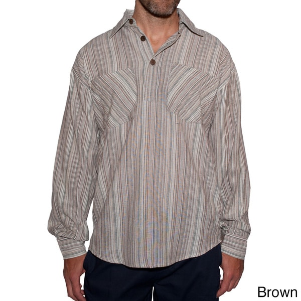 Cotton Men's Stripe Cotton Shirt (Nepal)