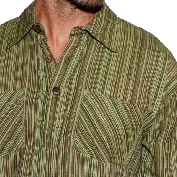 Cotton Men's Stripe Cotton Shirt (Nepal)
