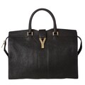 Saint Laurent 'Cabas Y' Large Black Leather Tote Bag