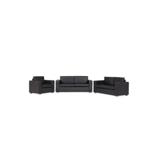 Helsinki Black European Design Leather Sofa Set by Beliani