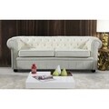 Chesterfield Beige Leather Classic Loveseat