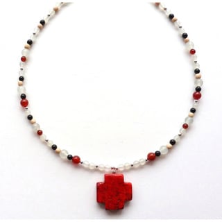 Red Turquoise Magnesite Cross