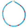 Every Morning Design Blue Turquoise and Coral Necklace