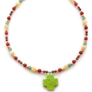 Every Morning Design Lime Green Turquoise Magnesite Cross