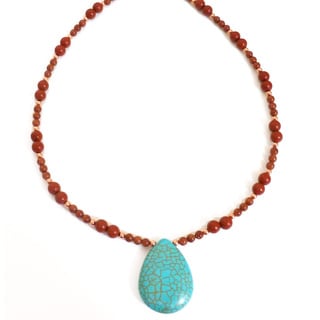 Every Morning Design Turquoise and Red Jasper Necklace
