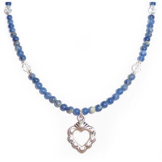 Every Morning Design Sterling Silver Blue Sodalite and Heart Necklace