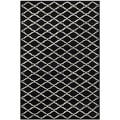 Handmade Moroccan Black Wool Rug (5' x 8')