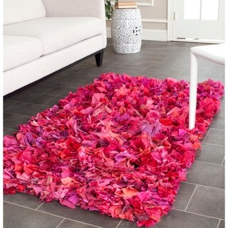 Safavieh Hand-woven Chic Fuchsia/ Purple Shag Rug (3' x 5')