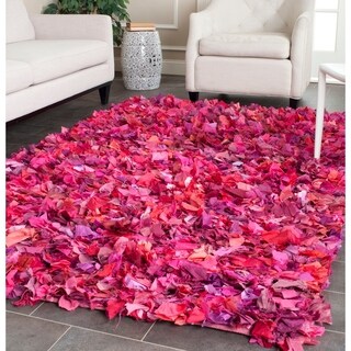 Safavieh Hand-woven Chic Fuchsia/ Purple Shag Rug (5' x 8')