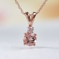 Miadora 10k Rose Gold Morganite and Diamond Necklace