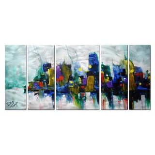 See Reviews Skye Taylor 'Chicago Storm' 5-piece Metal Art Set